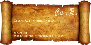 Csonka Romulusz névjegykártya